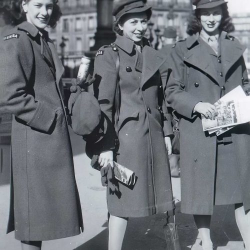 P Clayden, T Russell & J Farron in their ENSA uniforms