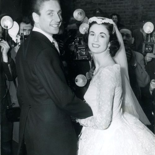 Philip Chatfield and Rowena Jackson on their wedding day